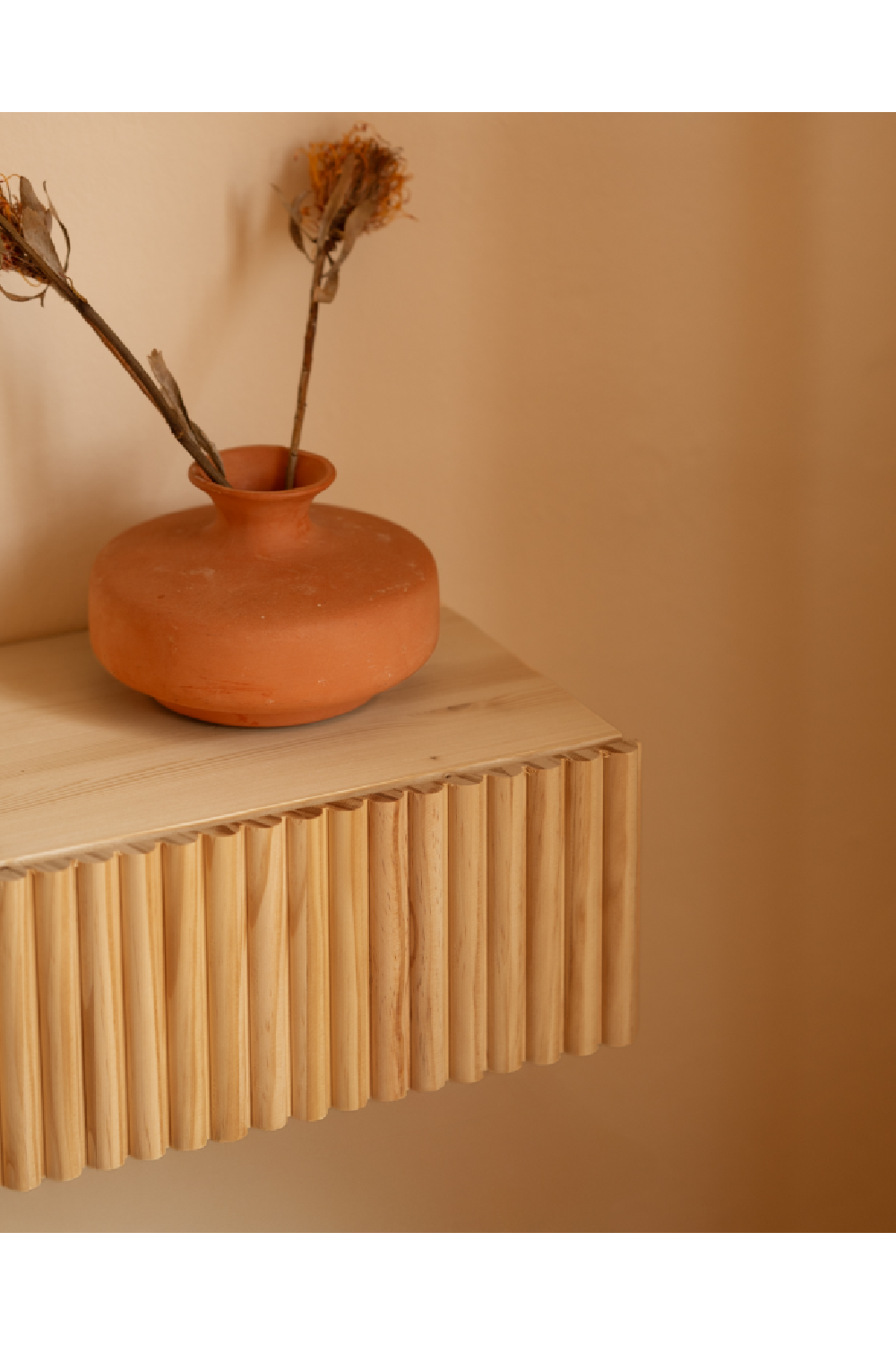 Fluted Floating Bedside Table Set (2) | Decowood Bali | Oroa.com