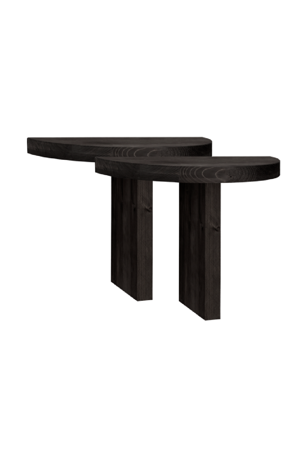 Semi-Circle Wooden Side Tables (2) | Decowood Tokyo | Oroa.com