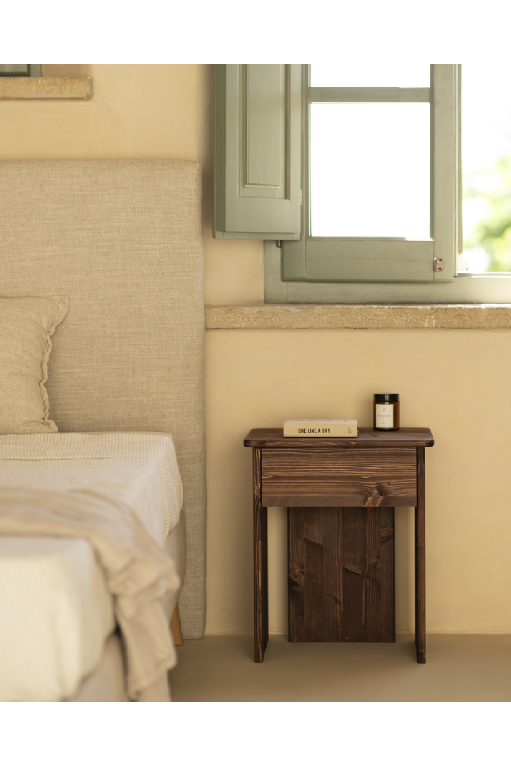 Minimalist 1-Drawer Nightstand Set (2) | Decowood Sigrid | Oroa.com