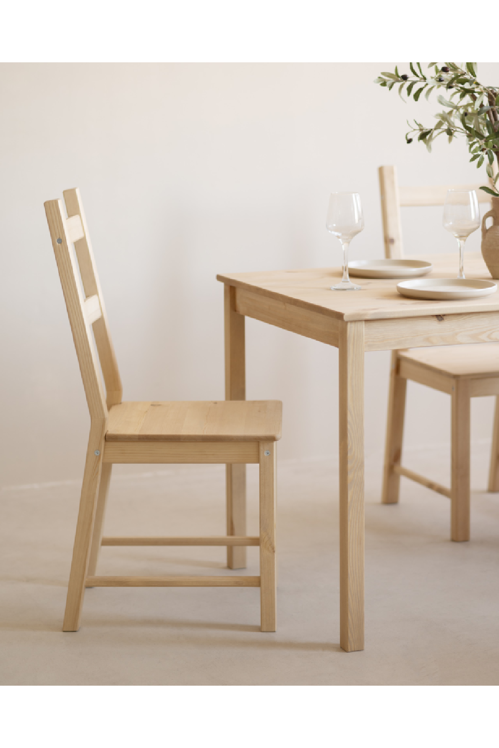 Pine Wood Dining Chair Set (6) | Decowood Lucia | Oroa.com