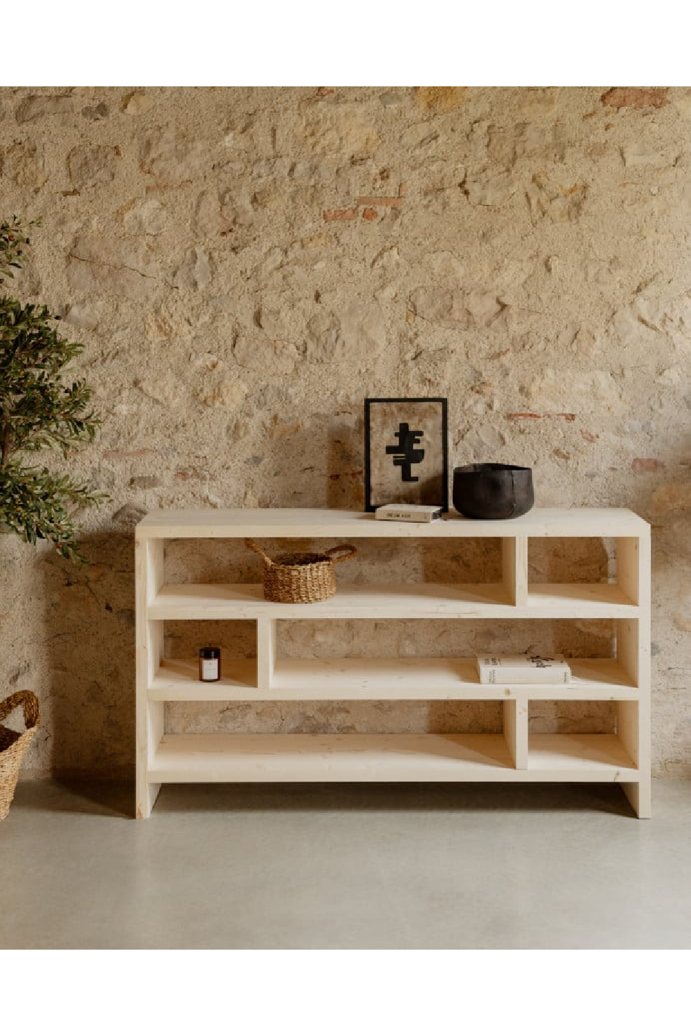 Solid Wood Low Bookshelf | Decowood Rose | OROA.com