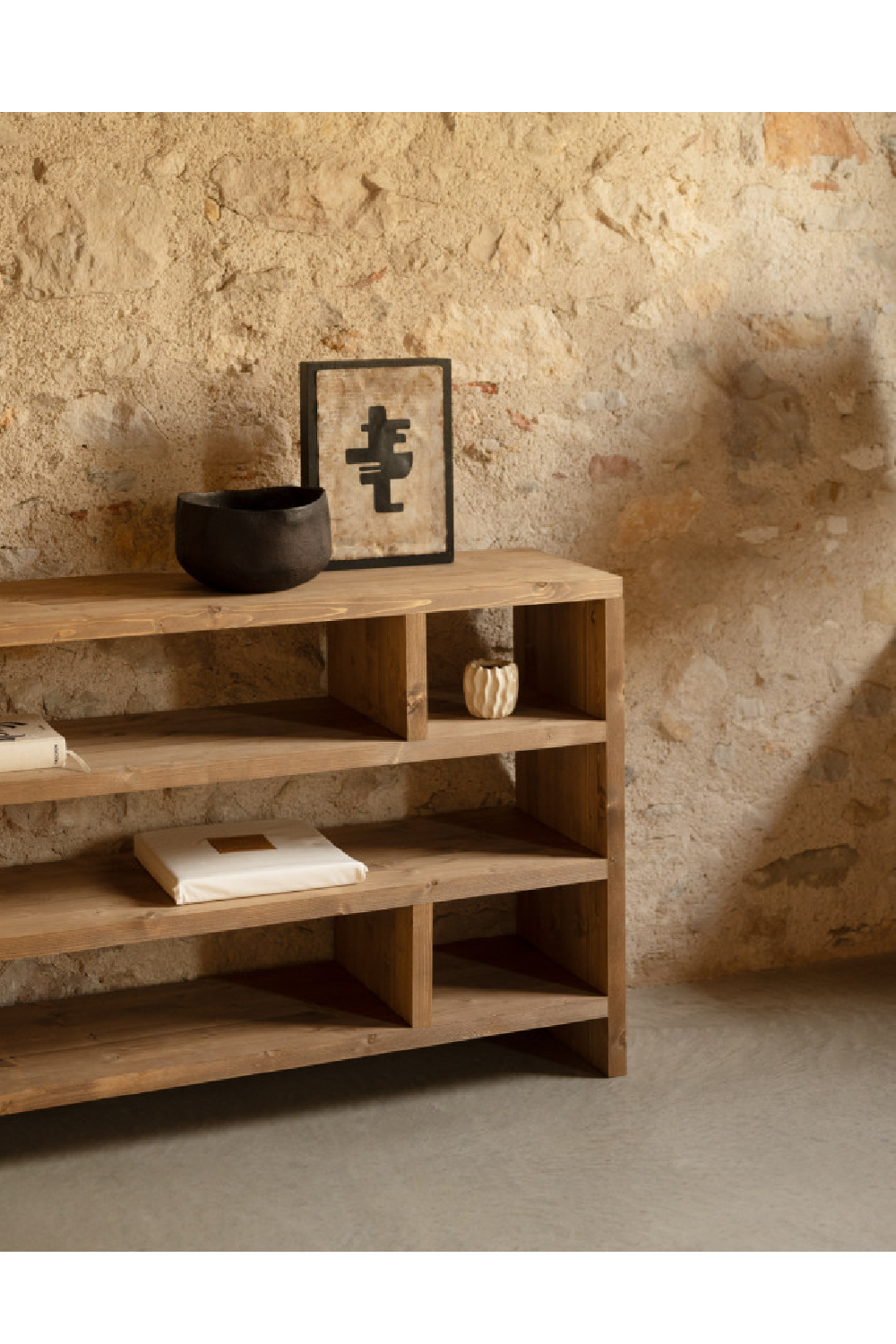 Solid Wood Low Bookshelf | Decowood Rose | OROA.com