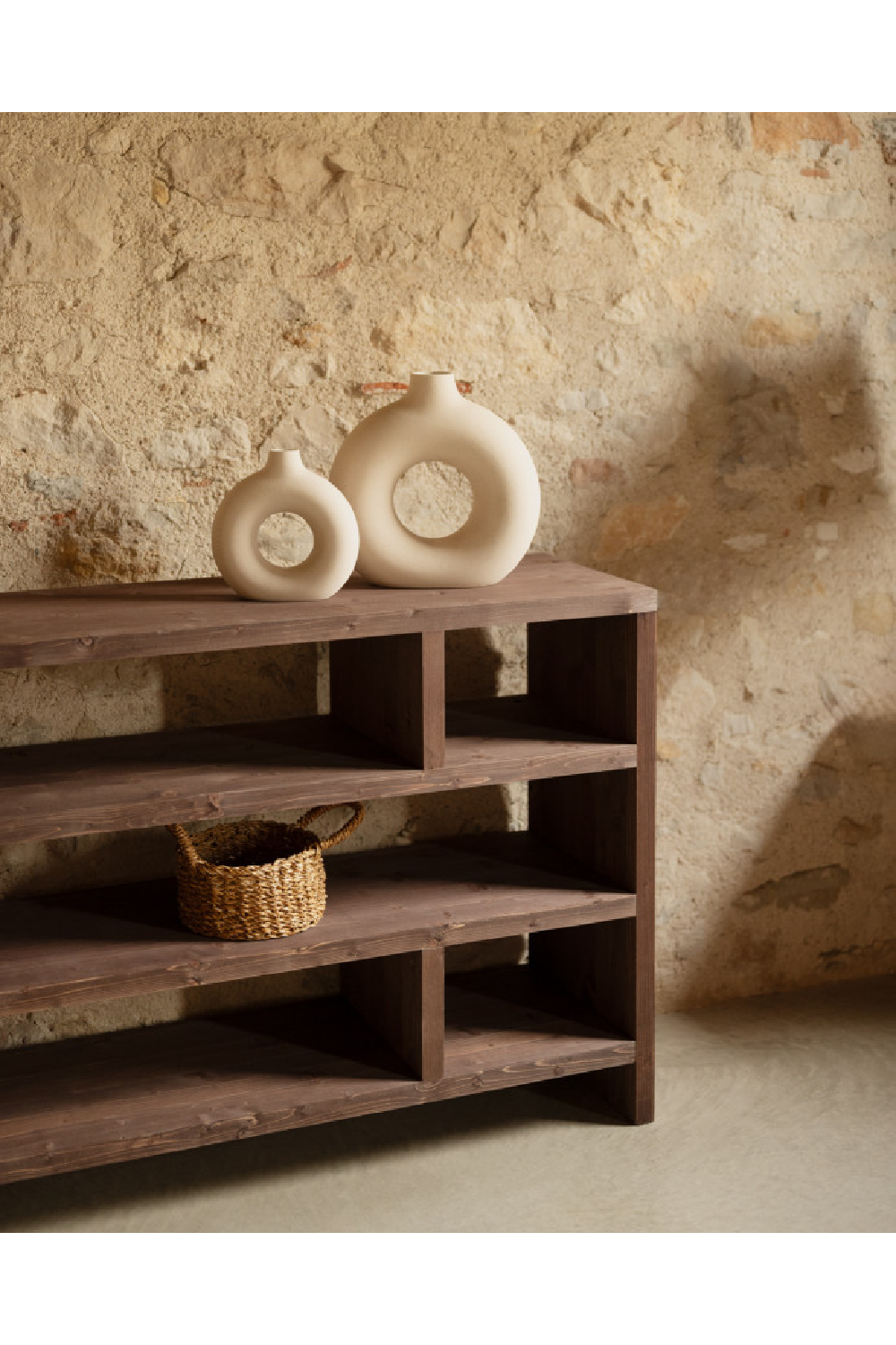 Solid Wood Low Bookshelf | Decowood Rose | OROA.com