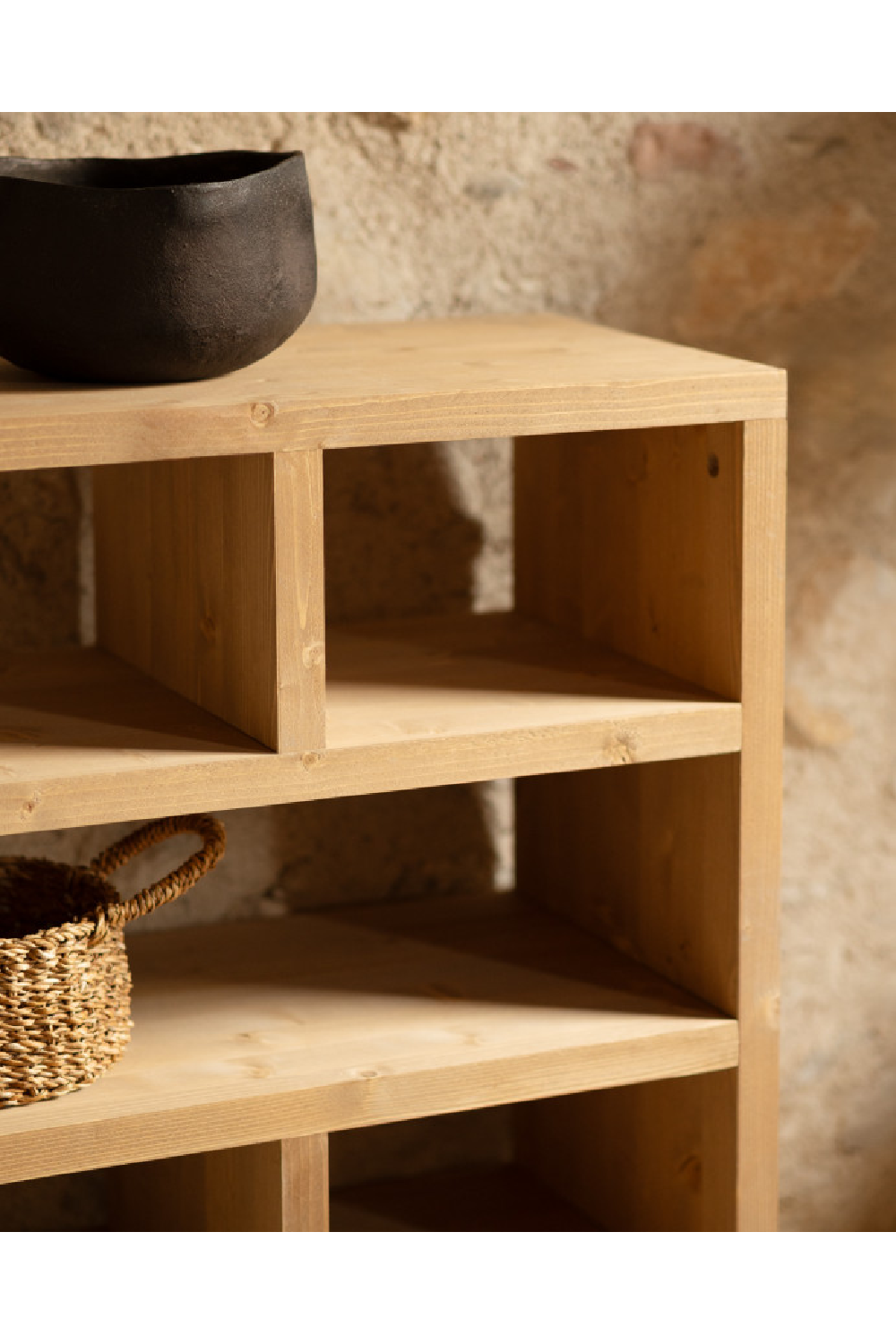 Solid Wood Low Bookshelf | Decowood Rose | OROA.com