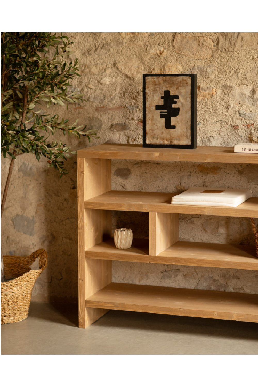 Solid Wood Low Bookshelf | Decowood Rose | OROA.com