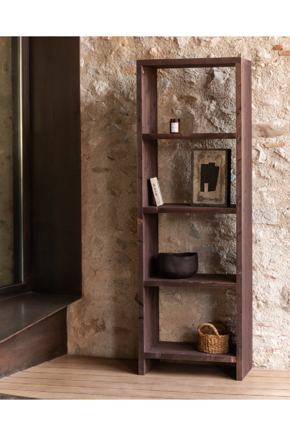 Solid Wood 4-Layer Bookcase | Decowood Rose | Oroa.com