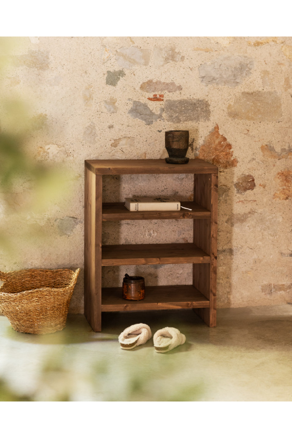 Solid Wood 3-Layer Bookcase | Decowood Rose | Oroa.com