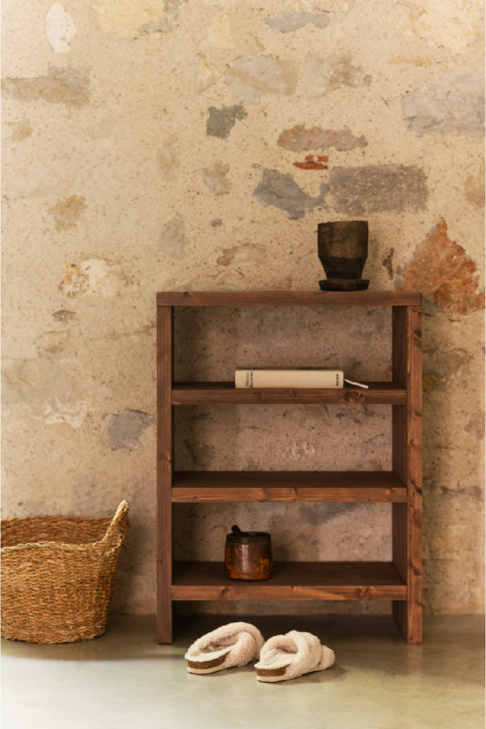 Solid Wood 3-Layer Bookcase | Decowood Rose | Oroa.com