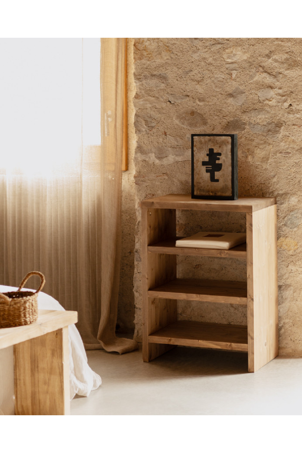 Solid Wood 3-Layer Bookcase | Decowood Rose | Oroa.com