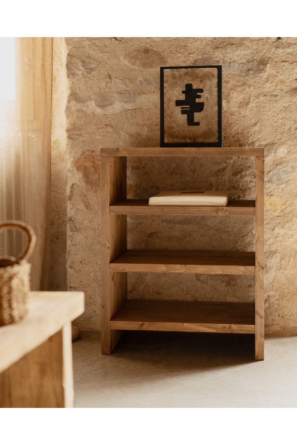 Solid Wood 3-Layer Bookcase | Decowood Rose | Oroa.com