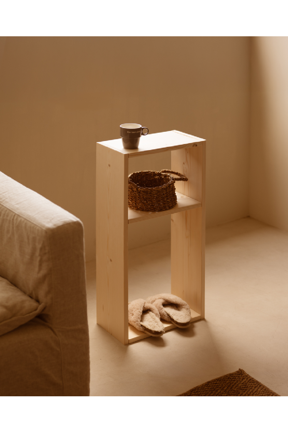 Minimalist Wooden Side Shelf | Decowood Saura | OROA.com