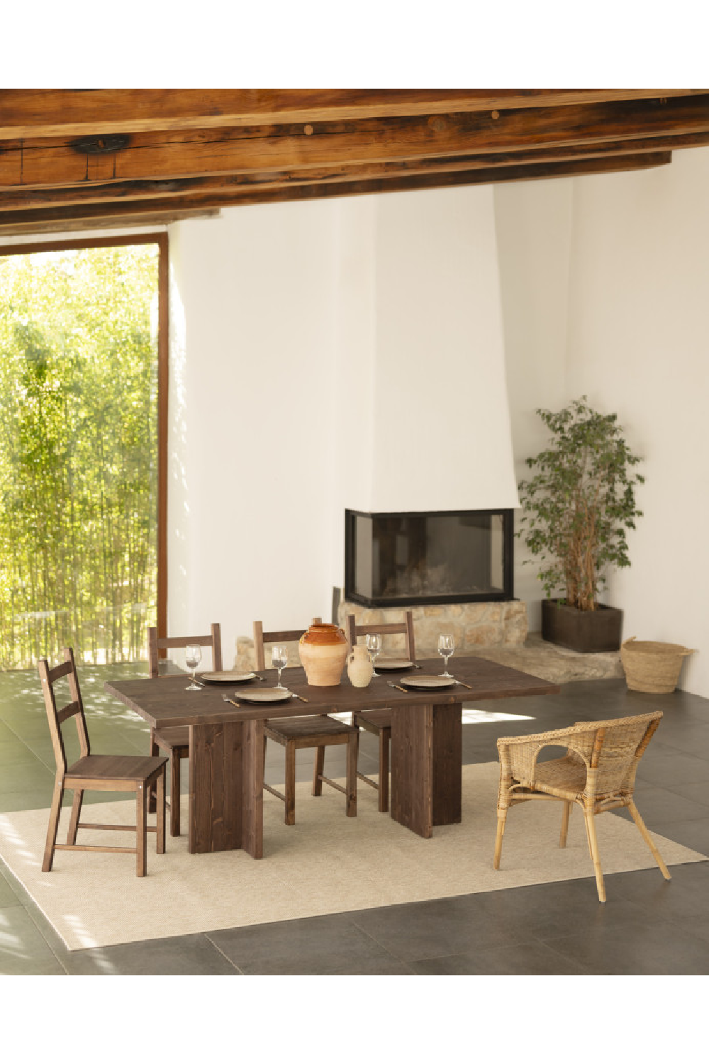 Rectangular Solid Wood Dining Table | Decowood Tena | Oroa.com