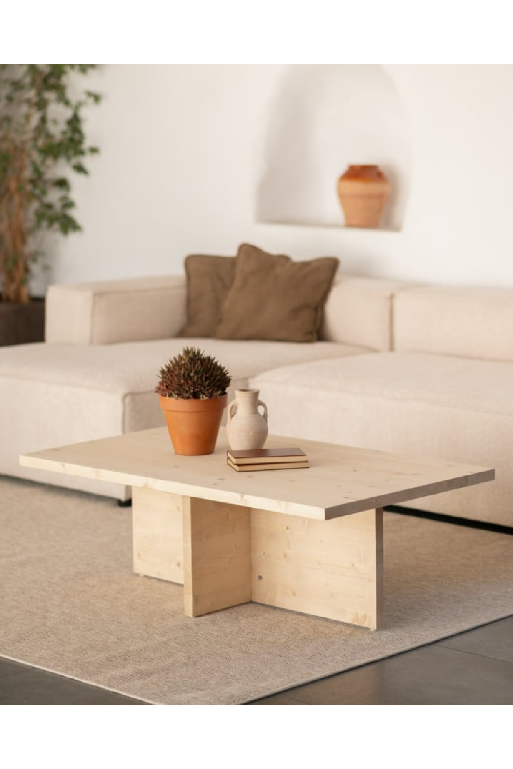 Rectangular Solid Wood Coffee Table | Decowood Tena | Oroa.com