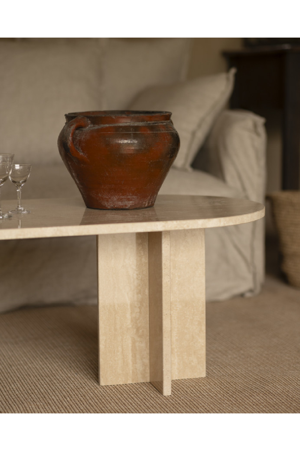 Oval Marble Coffee Table | Decowood Tuscany | Oroa.com