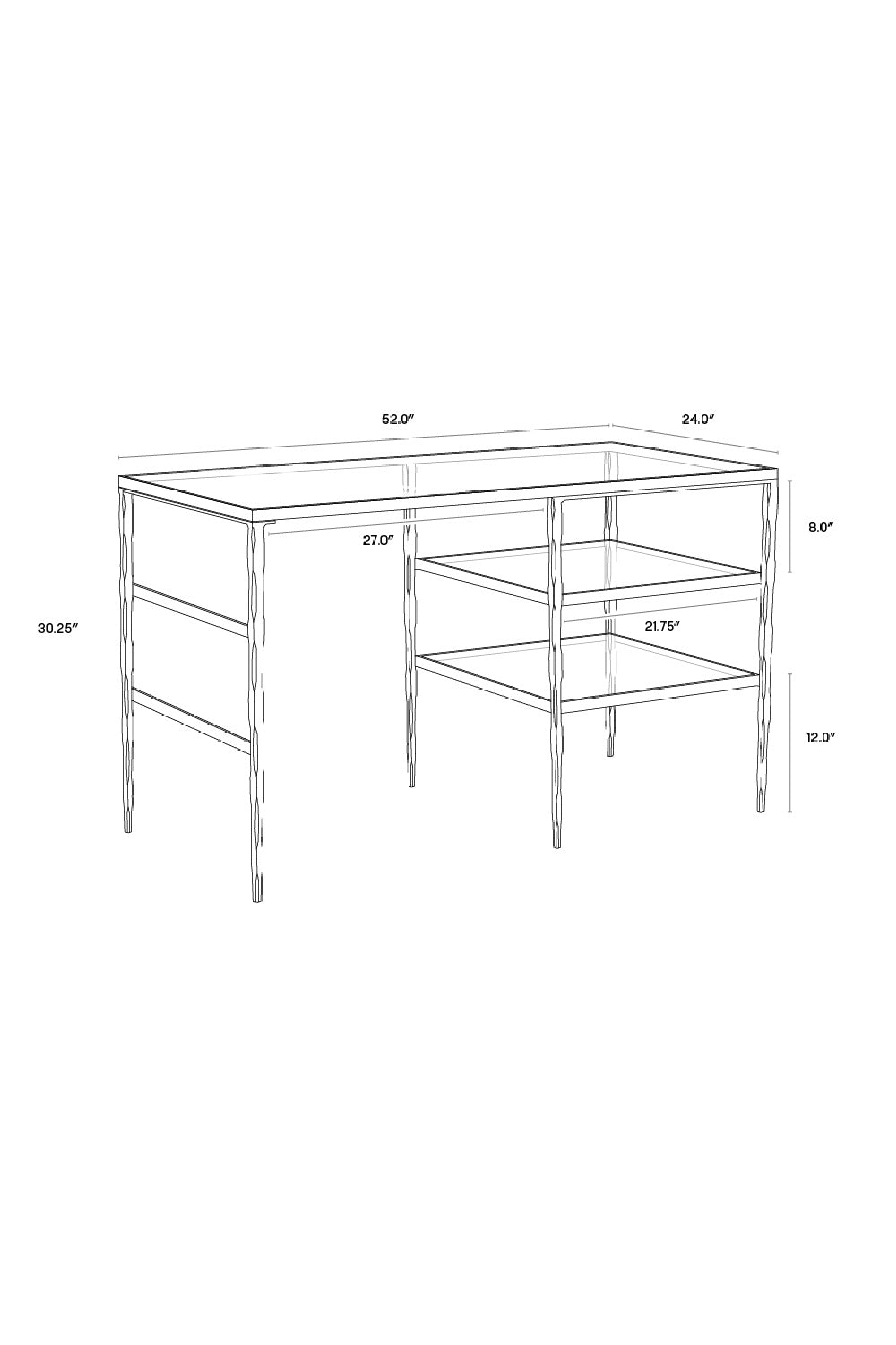 Glass 2-Shelf Desk by Splendido Bruna, alternate view 7