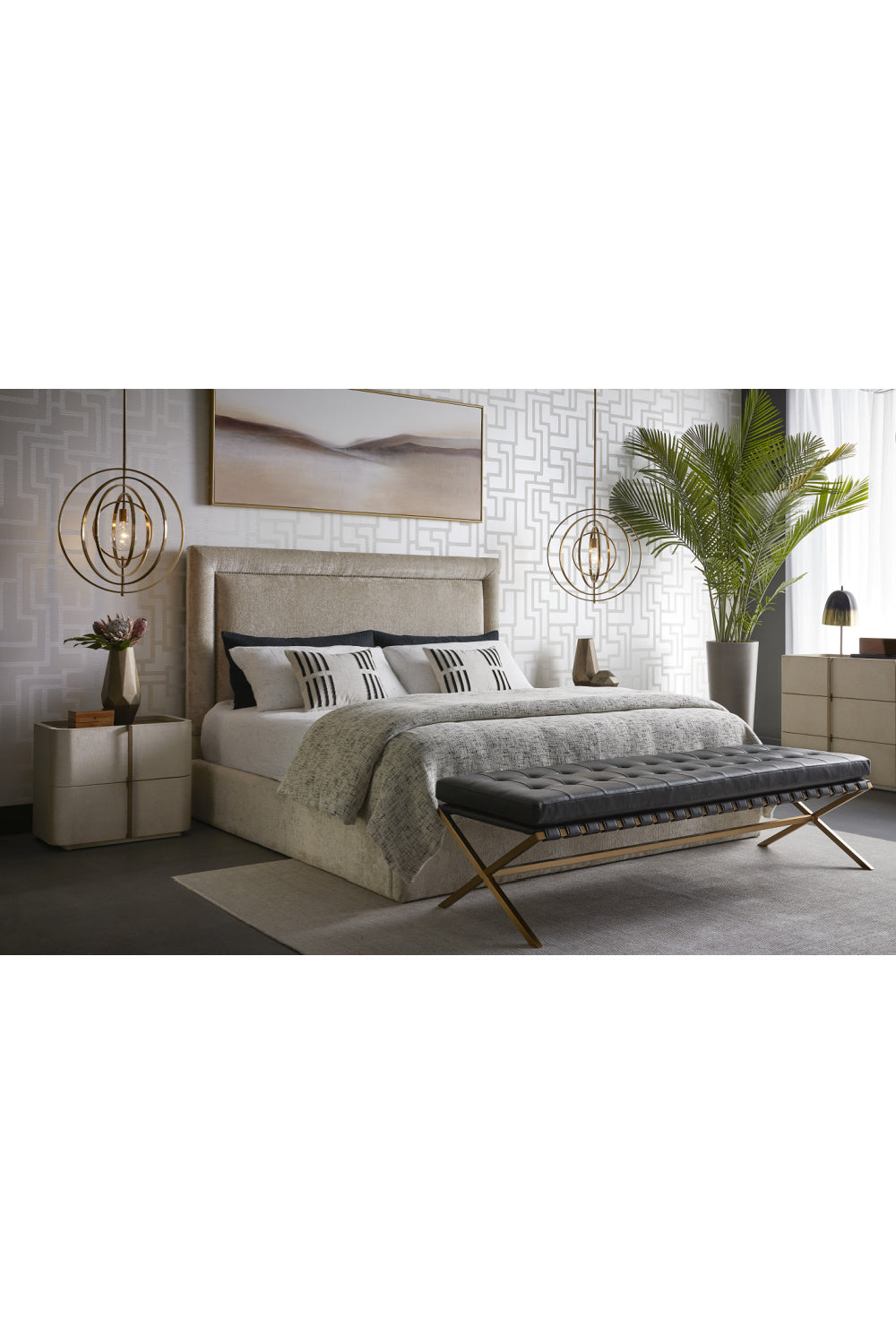 Leather-Look 2-Drawer Nightstand | Splendido Jamille | Oroa.com