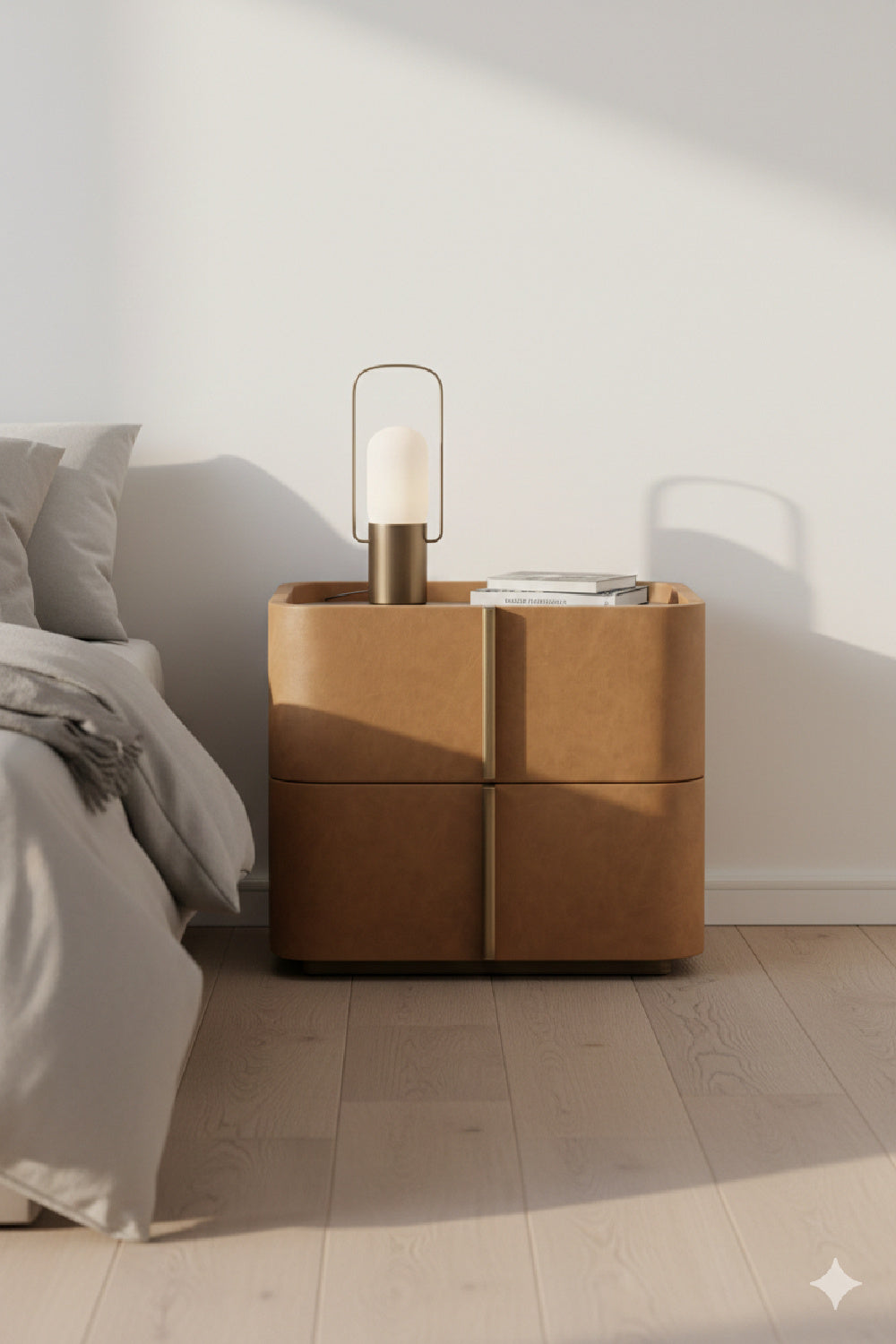 Leather-Look 2-Drawer Nightstand by Splendido Jamille, alternate view 16