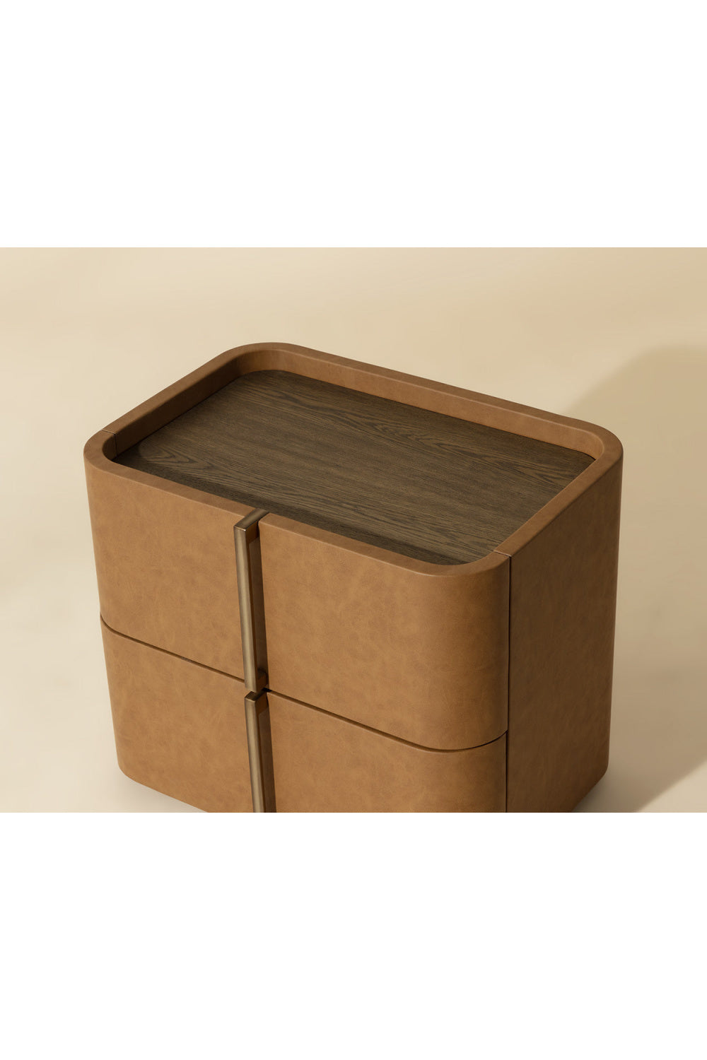 Leather-Look 2-Drawer Nightstand | Splendido Jamille | Oroa.com