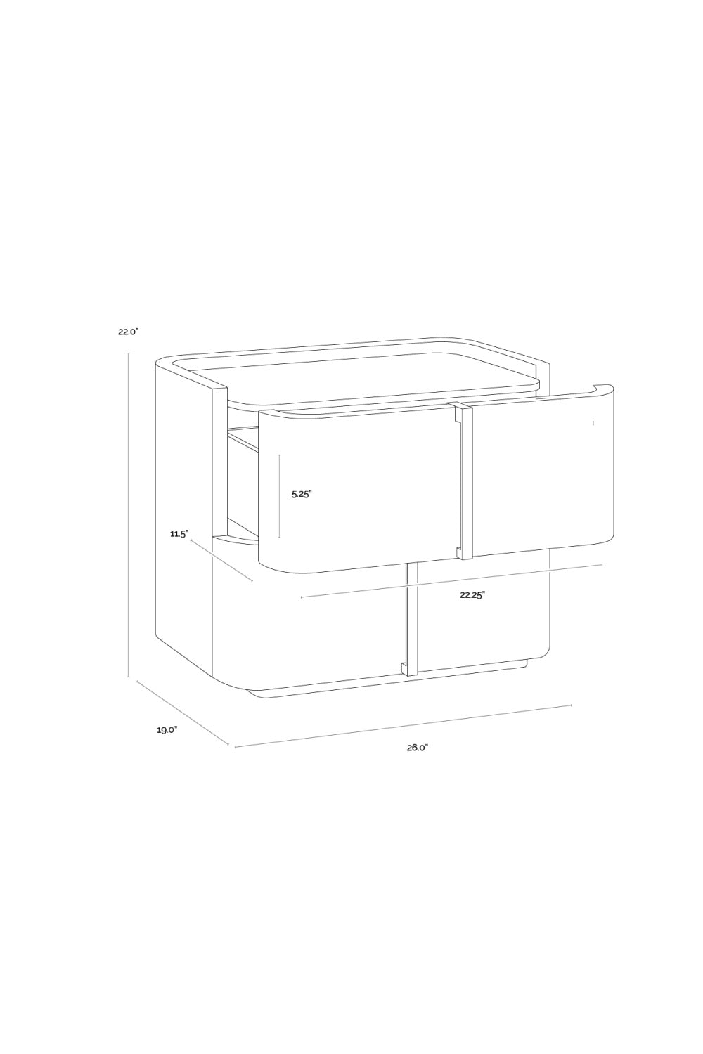 Leather-Look 2-Drawer Nightstand | Splendido Jamille | Oroa.com