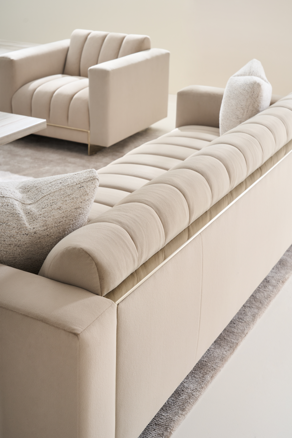 Cream Channel-Tufted Sofa | Caracole Well Balanced | Oroa.com