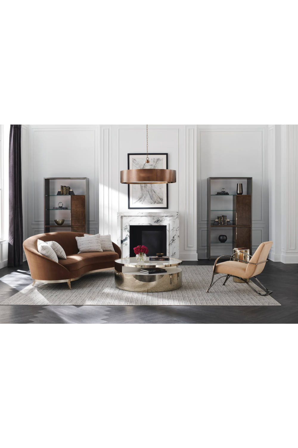 Light Brown Leather Lounge Chair | Caracole Opening Act | Oroa.com