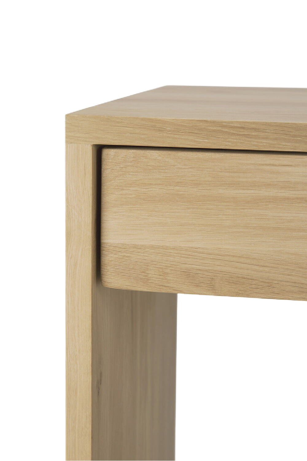 Rectangular Oak Desk – Wave – oak finish side profile