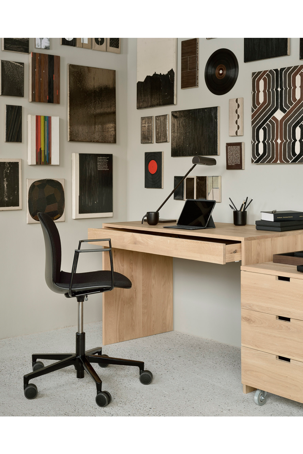 Rectangular Oak Desk – Wave – oak finish alternate view 8