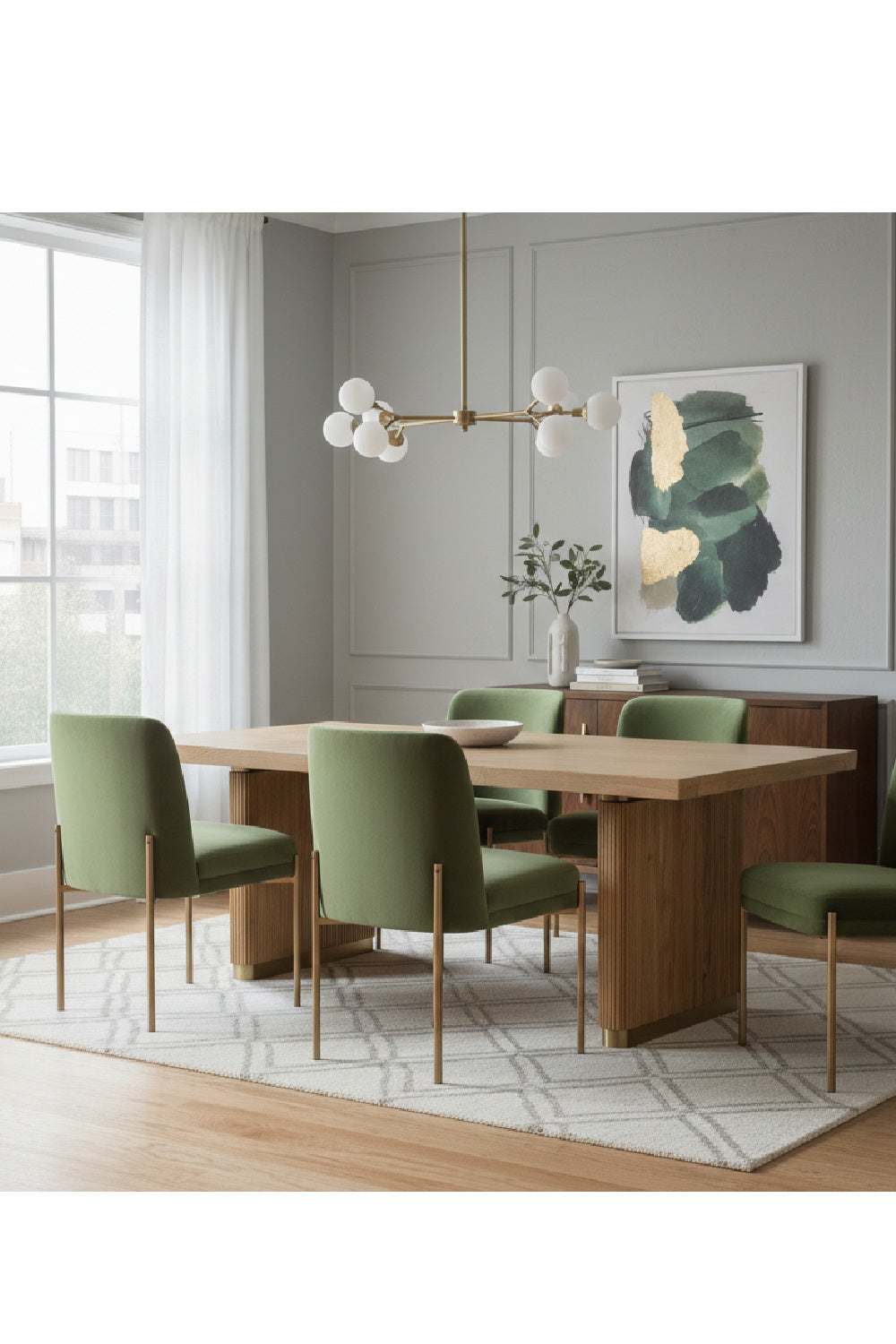 Chamfered Edge Oak Dining Table by Splendido Kalla, alternate view 2