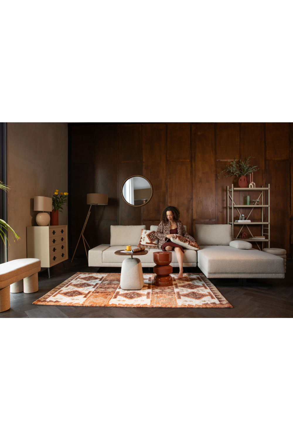 Patterned Woven Carpet | Dutchbone Maron | OROA.com