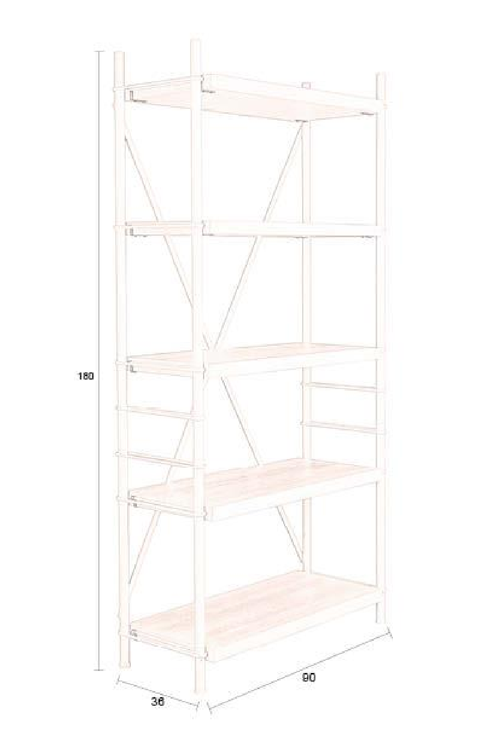 Beige Iron Shelf | Dutchbone Shelf | OROA.com