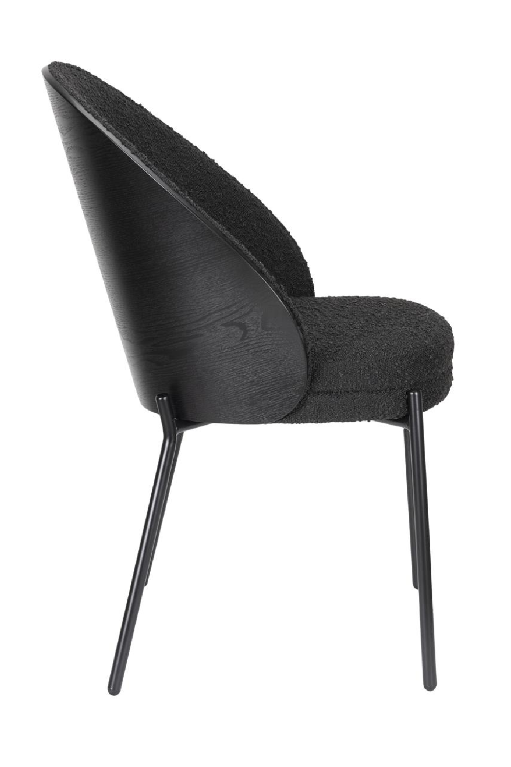 Black Bouclé Dining Chair | Dutchbone Rodin | OROA.com