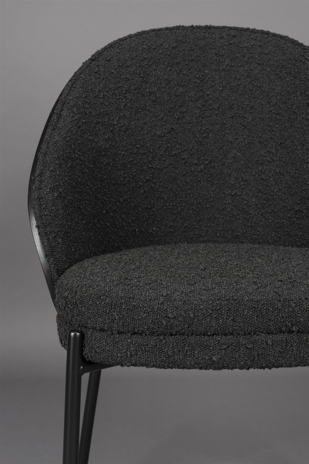 Black Bouclé Dining Chair | Dutchbone Rodin | OROA.com