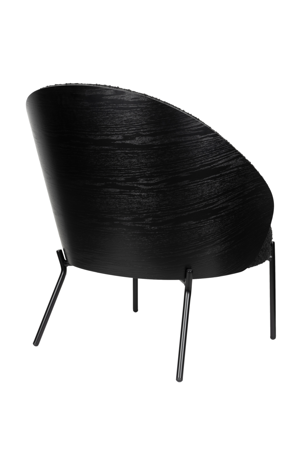 Black Bouclé Curved Lounge Chair | Dutchbone Rodin | OROA.com