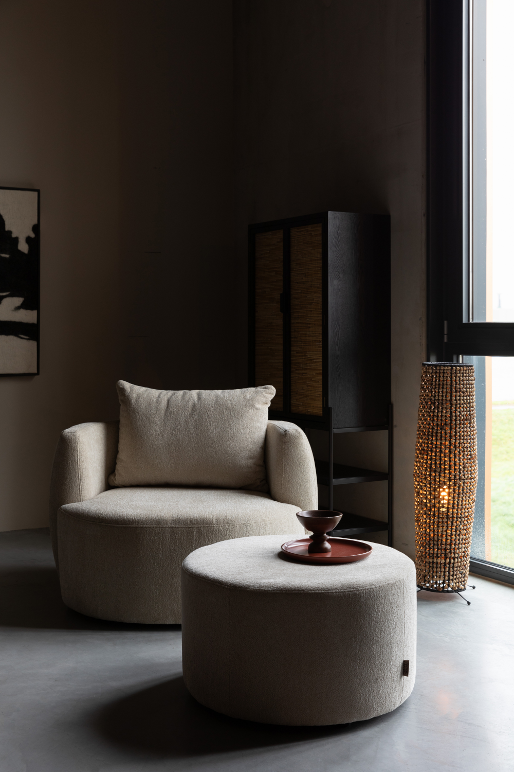 Woven Lounge Barrel Chair | Dutchbone Rocca | OROA.com