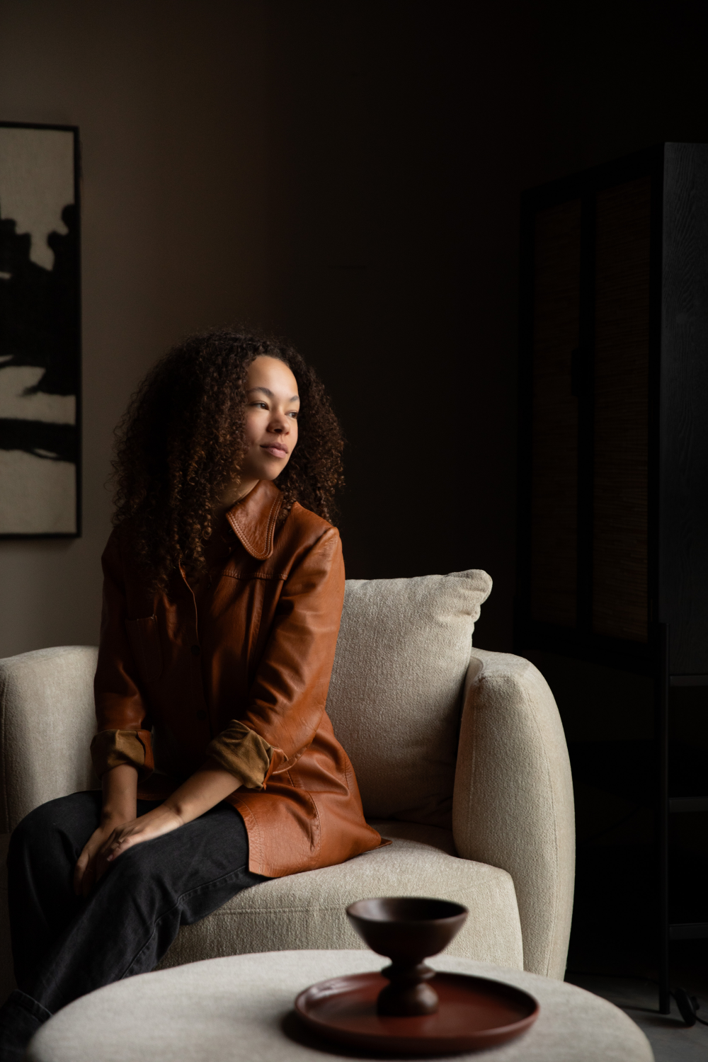 Woven Lounge Barrel Chair | Dutchbone Rocca | OROA.com