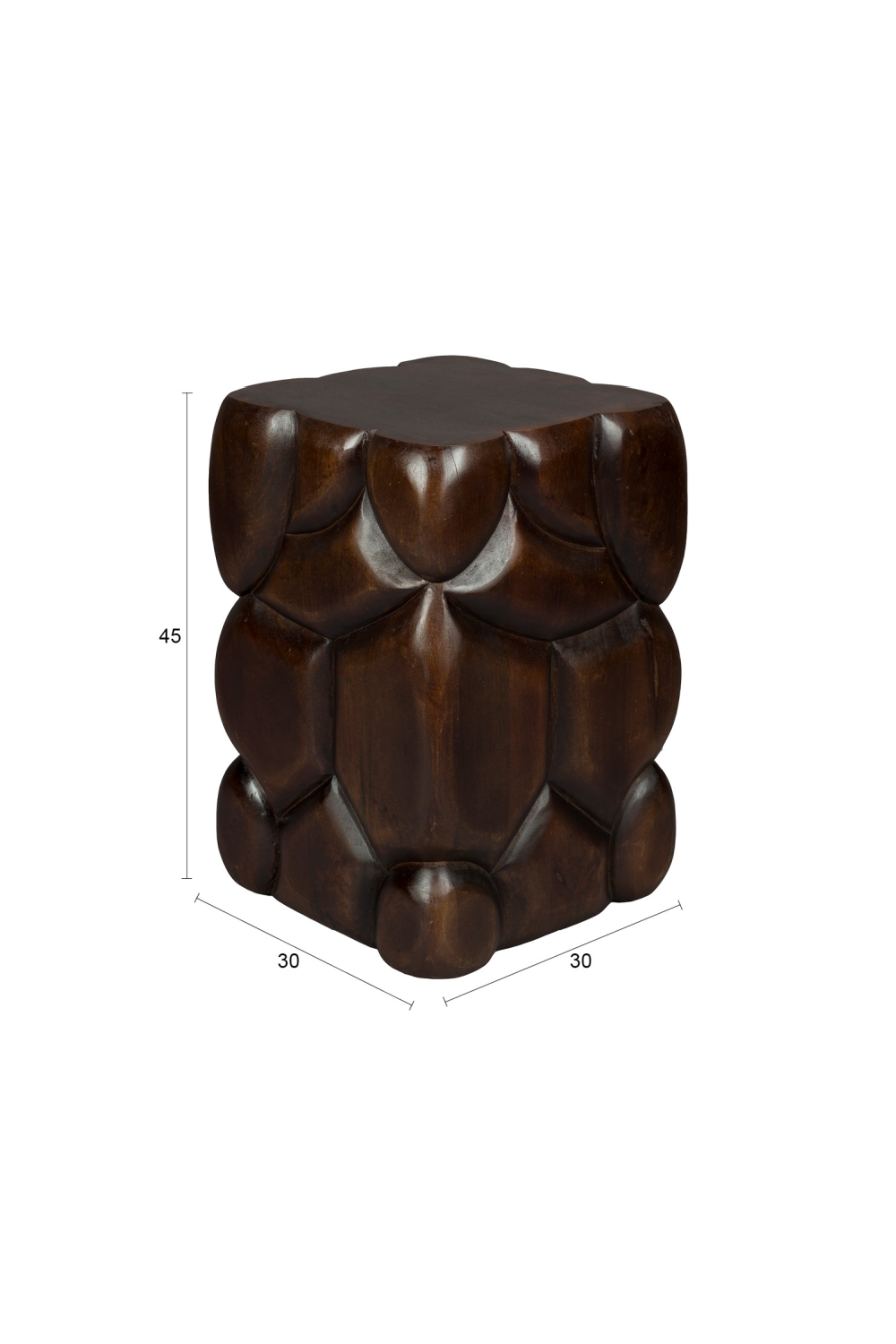 Carved Mango Wood Stool | Dutchbone Brooklyn | Oroa.com