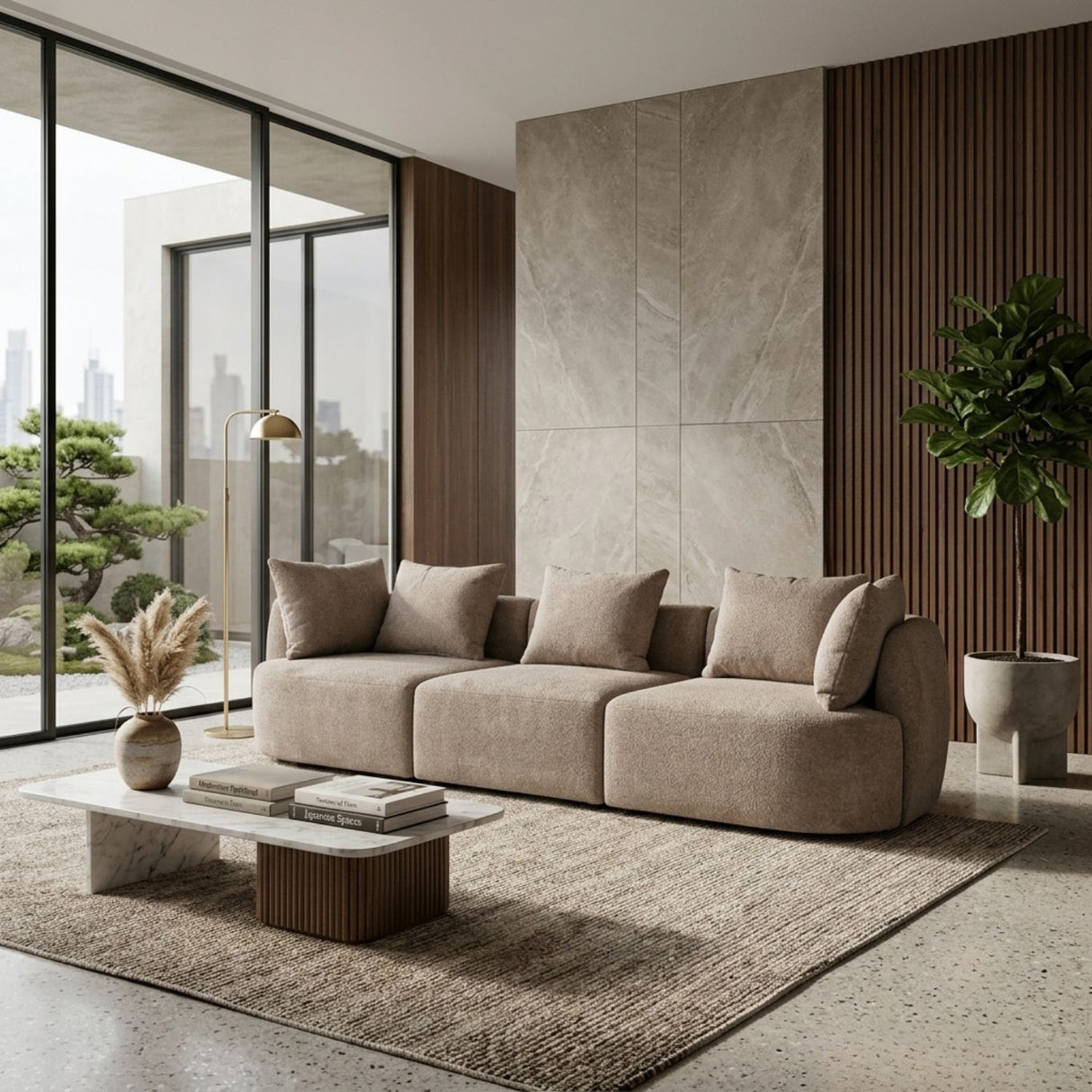 Woven Fabric 3-Seater Sofa | Oroa.com