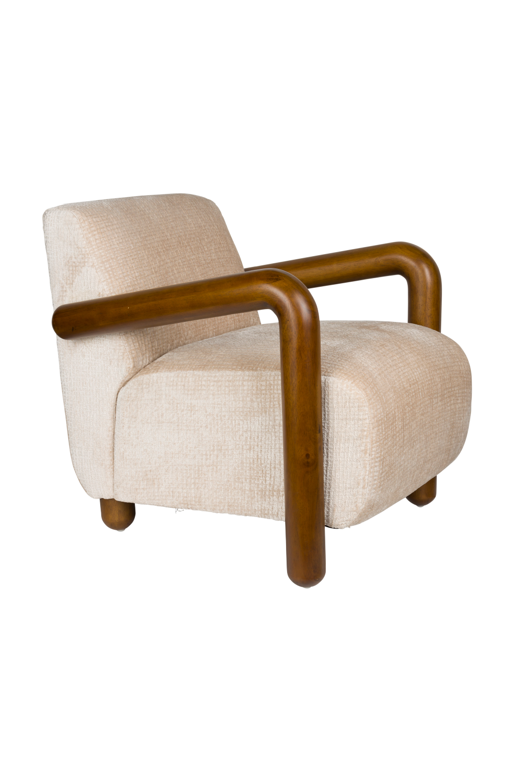 Cream Upholstered Lounge Armchair | Dutchbone Robinson | OROA.com