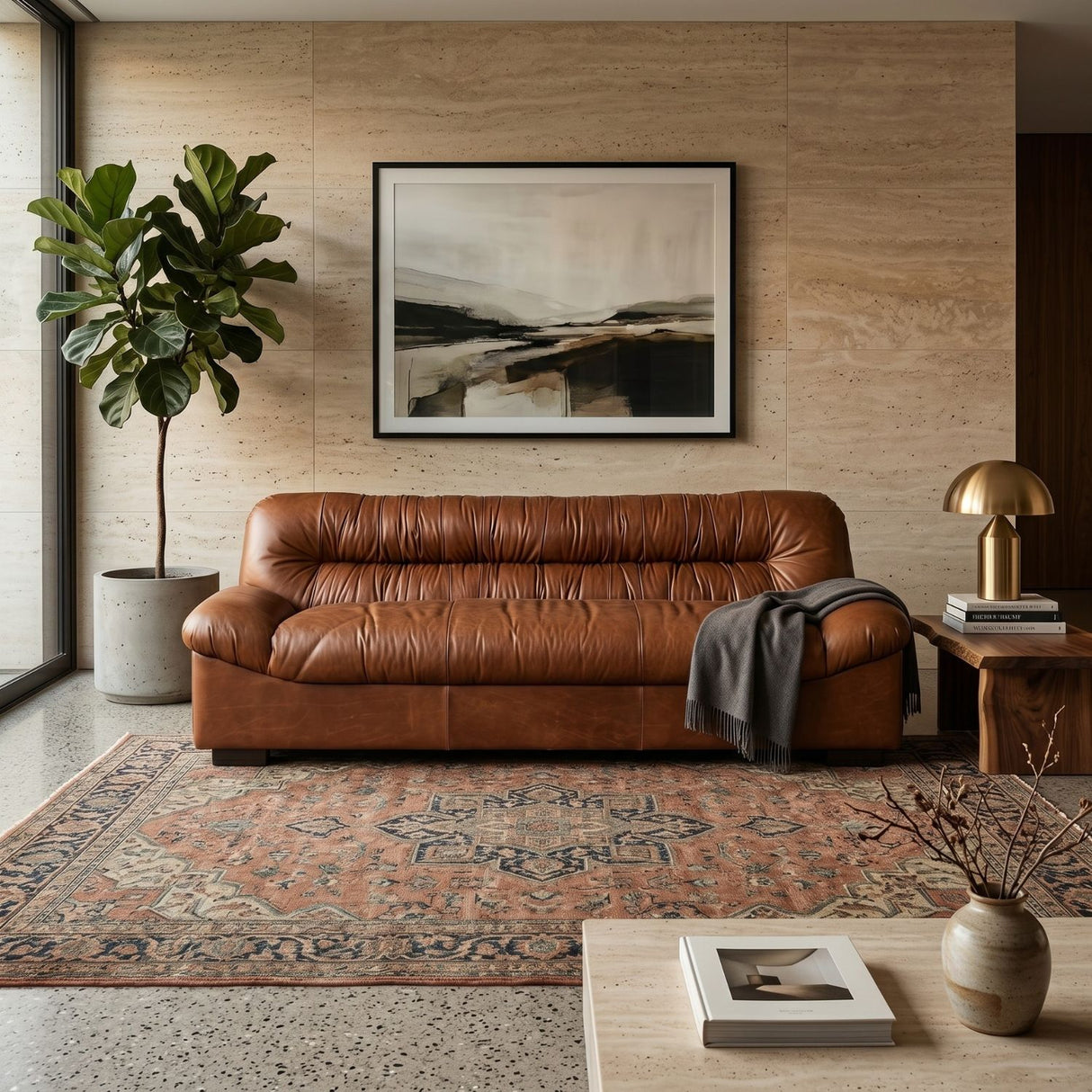 Leather Pleated Sofa | Oroa.com