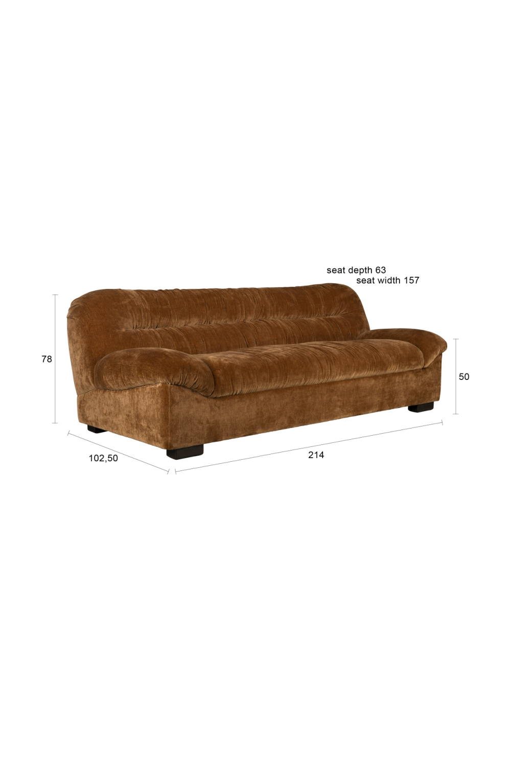 Velvet Pleated Sofa | Dutchbone Douglas | OROA.com