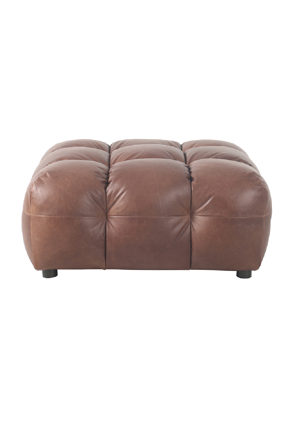 Tufted Leather Ottoman | Dutchbone Hackman | Oroa.com