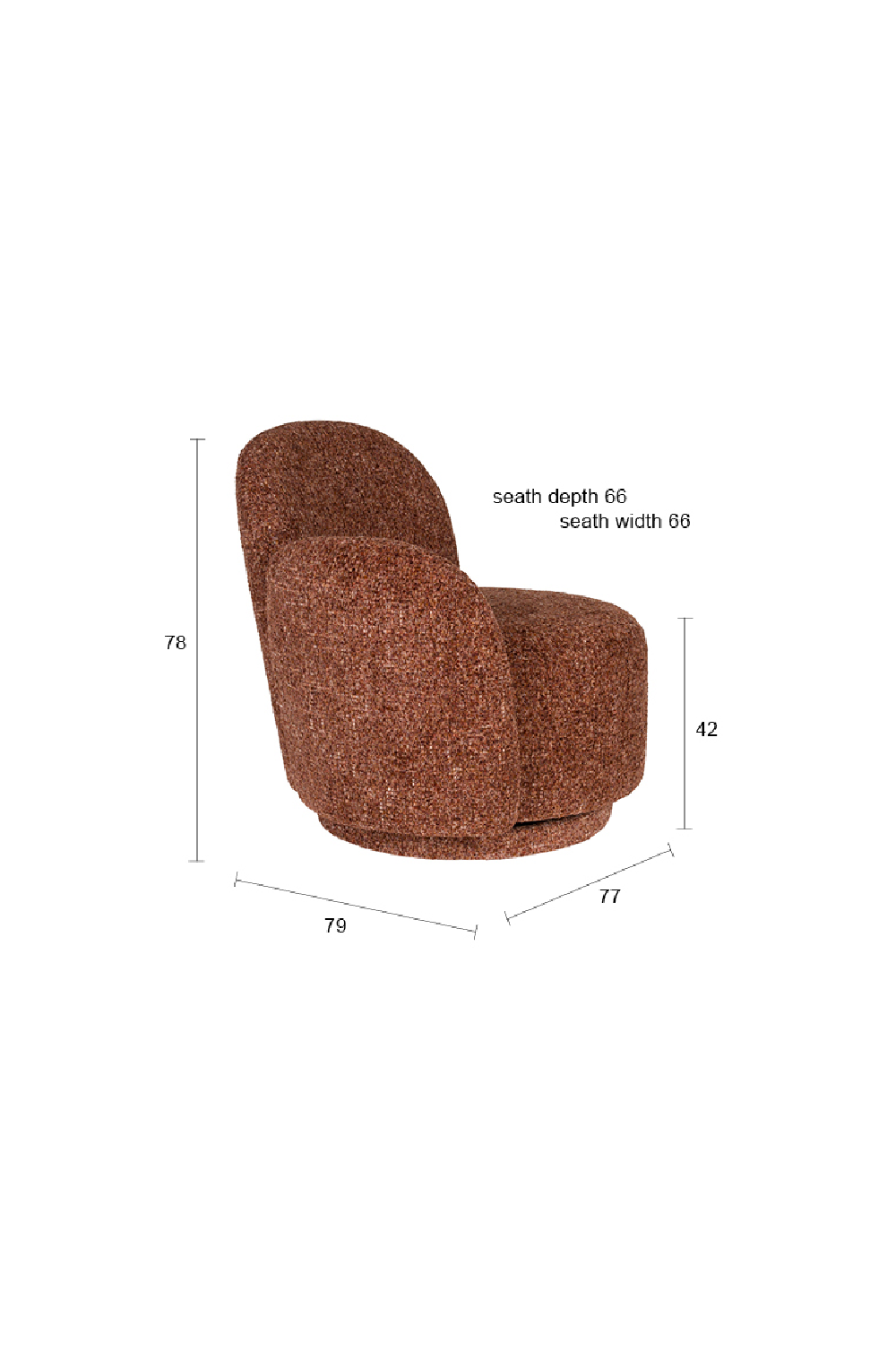 Melange Fabric Swivel Lounge Chair | Dutchone Rose | Oroa.com