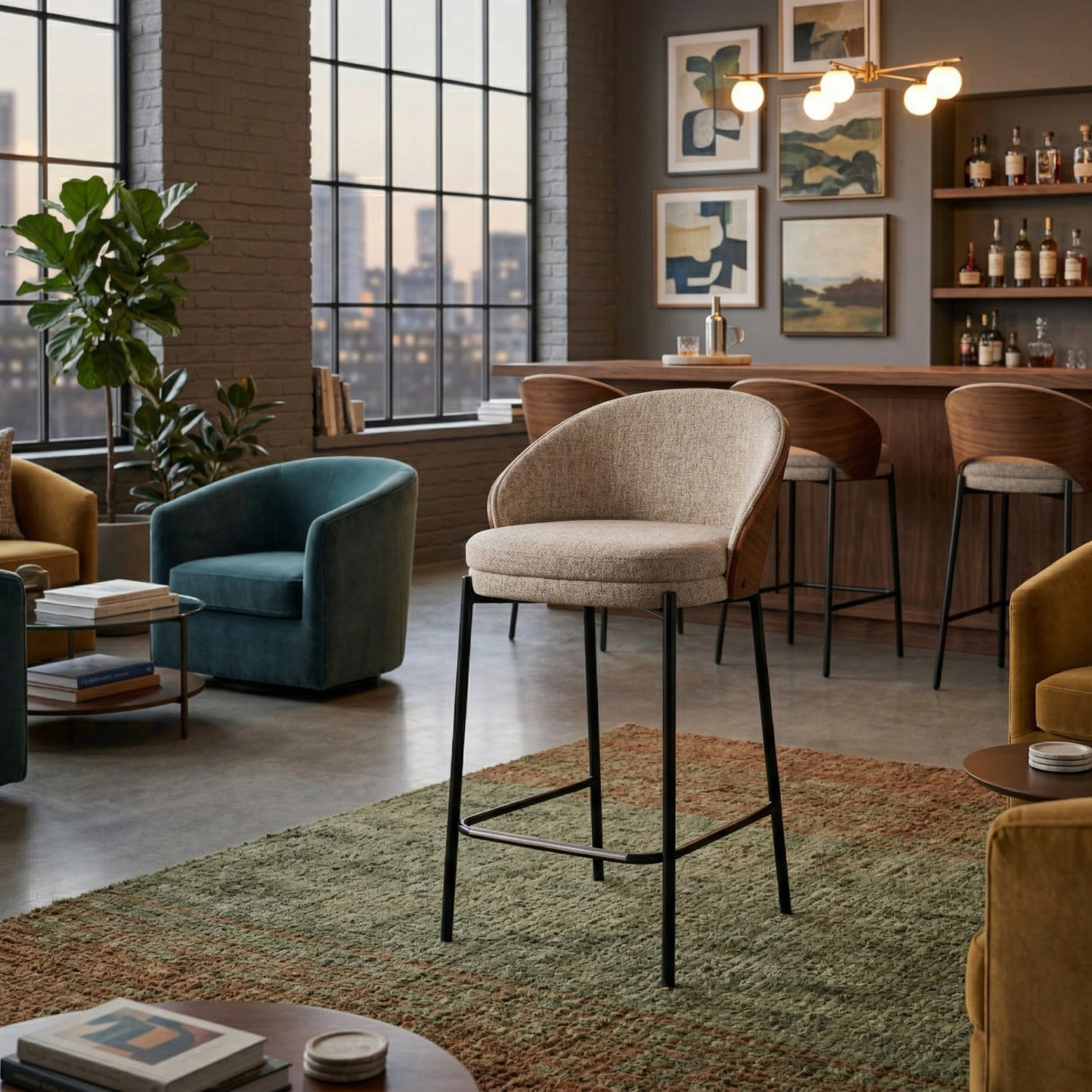 Arched Back Counter Chairs (2) | Oroa.com