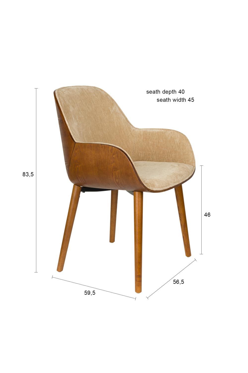 Upholstered Dining Armchair | Dutchbone Taylor | Oroa.com