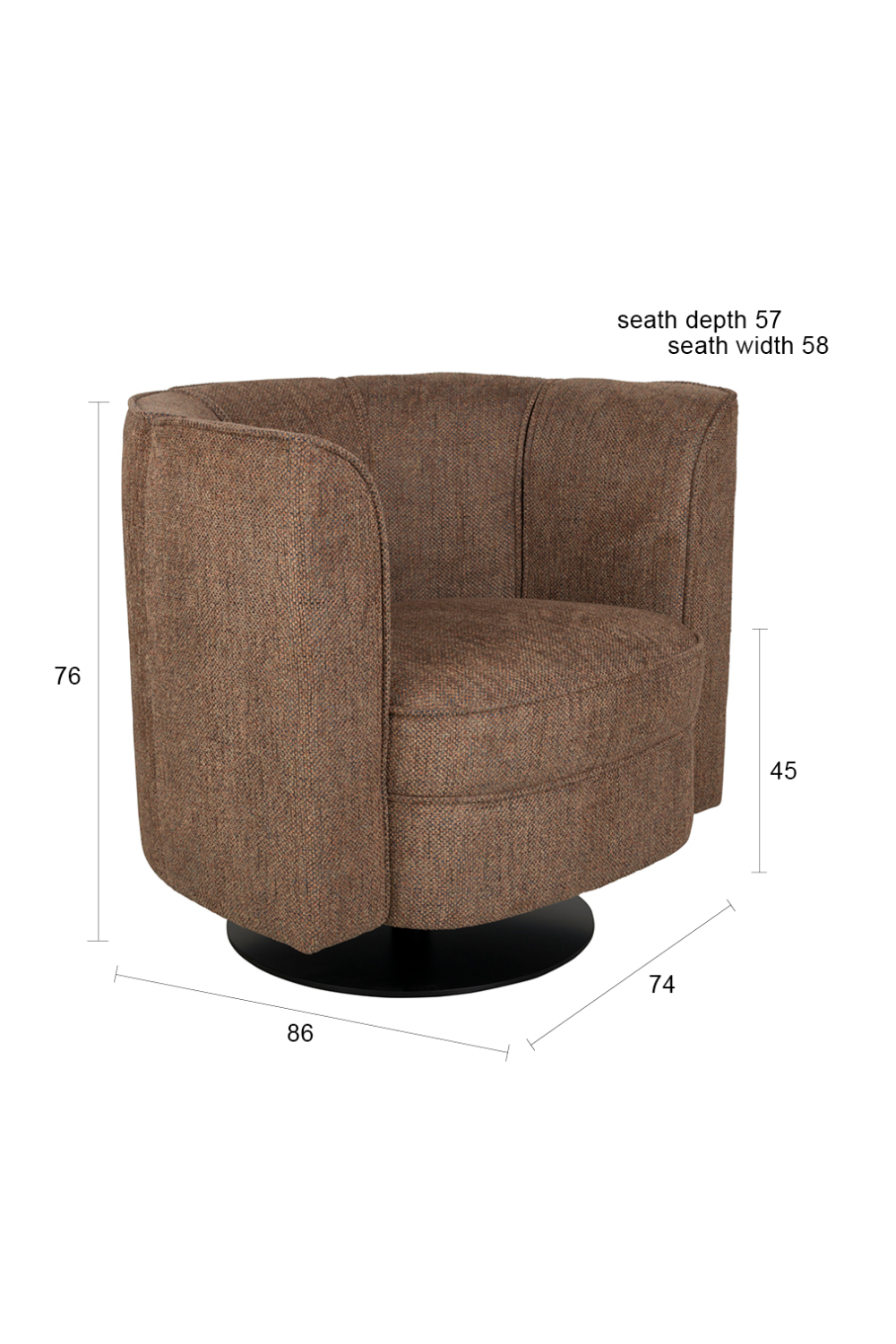 Curved Swivel Lounge Chair | Dutchbone Flower | Oroa.com