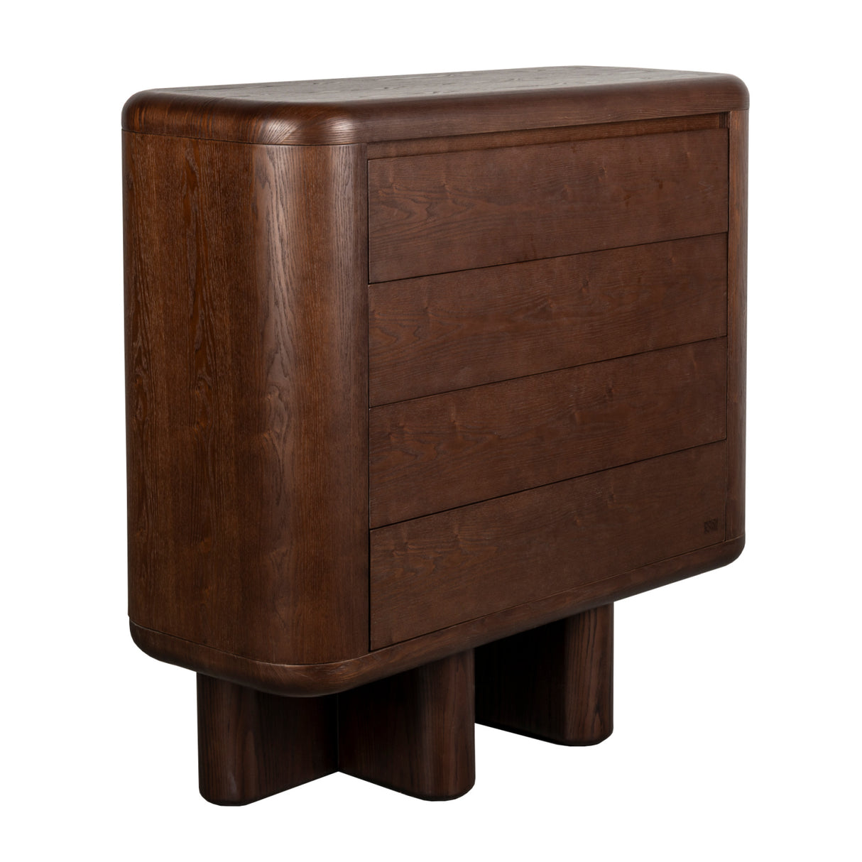 Walnut Wood 3-Drawer Cabinet | Oroa.com