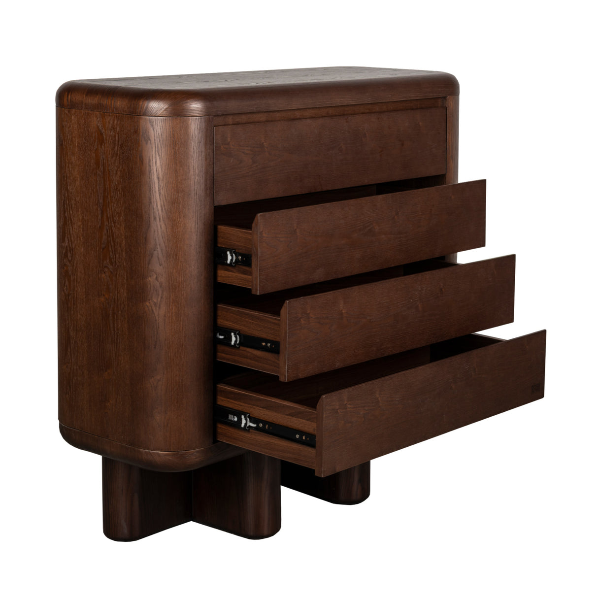 Walnut Wood 3-Drawer Cabinet | Oroa.com