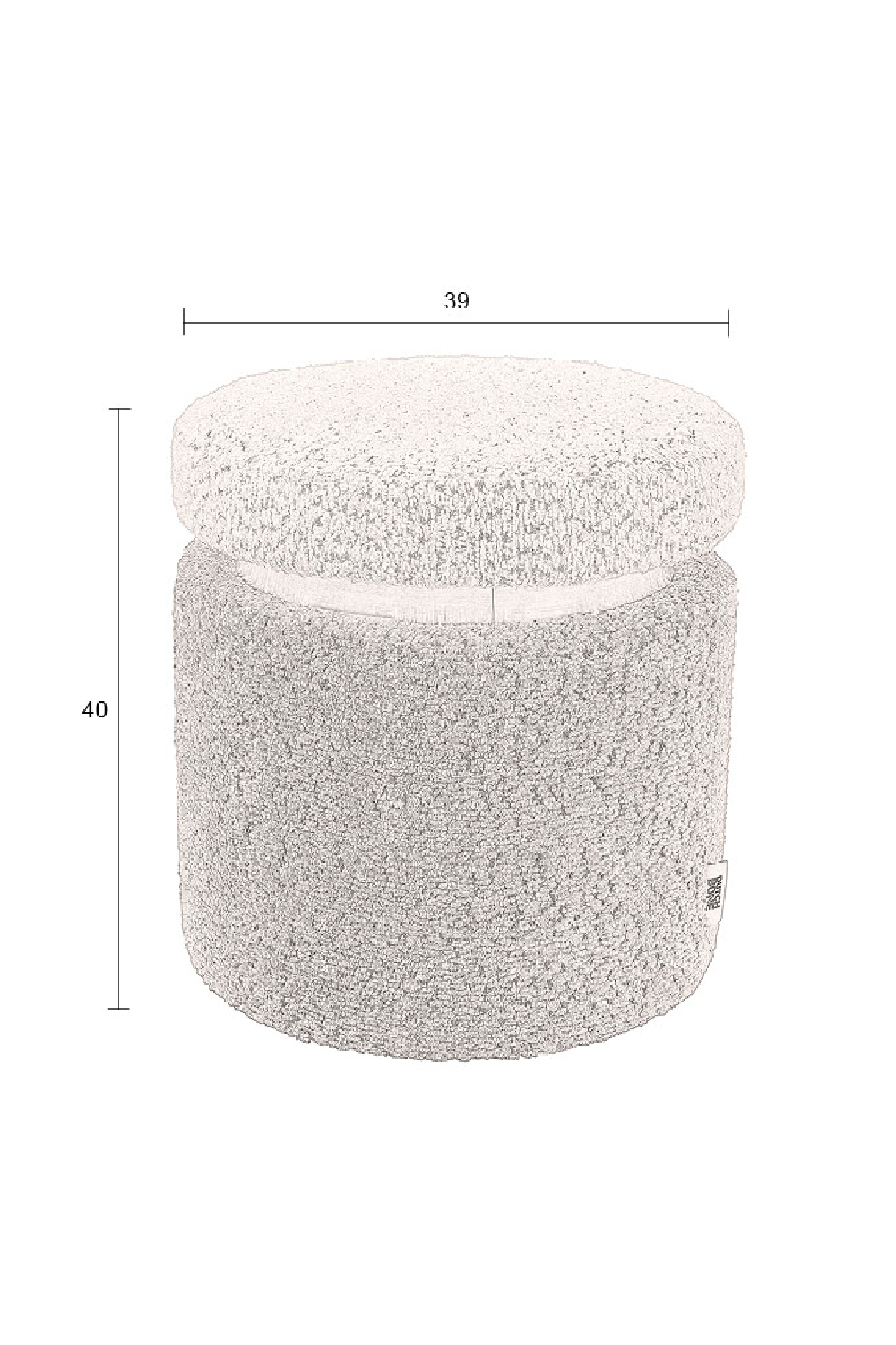 Two-Toned Boucle Stool | Oroa.com