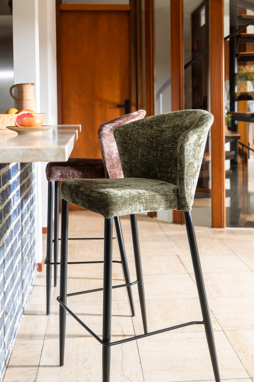 Upholstered Counter Stools (2) | Dutchbone Georgia | Oroa.com