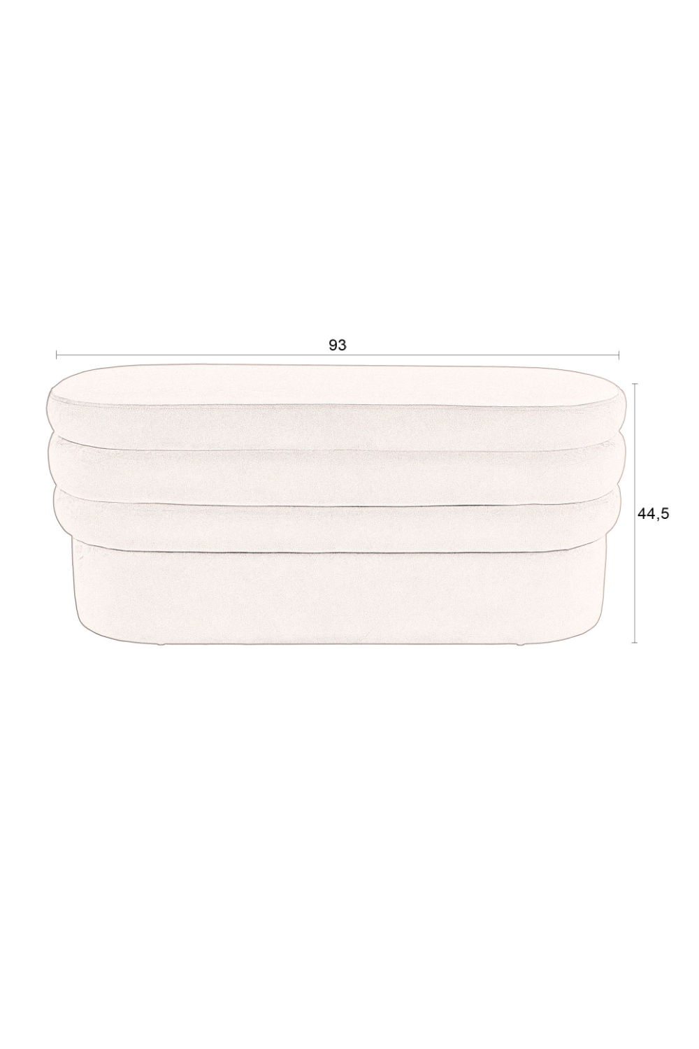 Upholstered Oval Bench | Dutchbone Aditi | OROA.com